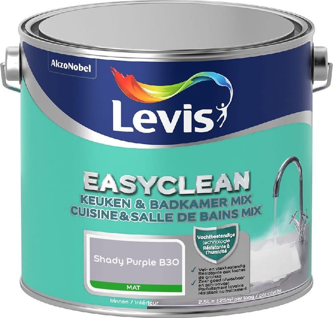 Levis - Easyclean Keuken & Badkamer Mix - Shady Purple B30 - Mengverf - 2,5 L