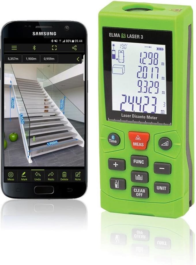 Elma laser afstandsmeter met bluetooth 0-80 meter (S-ELMA Laser 3)