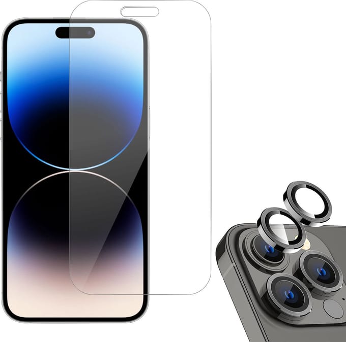 Geschikt voor iPhone 14 Pro Max Screenprotector + Beschermglas Geschikt voor iPhone 14 Pro Max Camera Lens