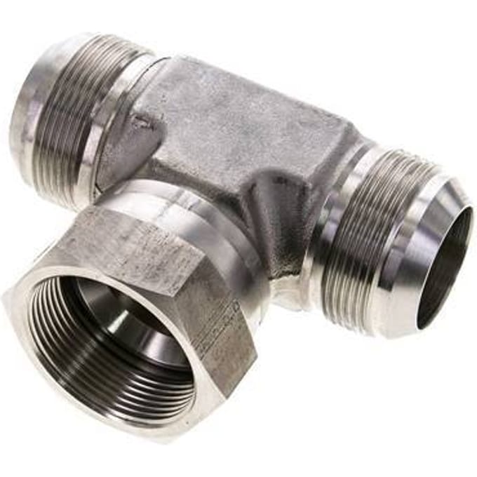 JIC T-koppeling UN 1-7/8''-12 Buitendraad x Binnendraad RVS 170 bar (2388.5psi)