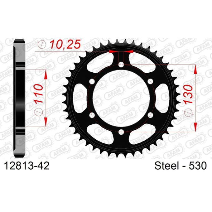 Stalen tandwiel Afam 530 42 dents