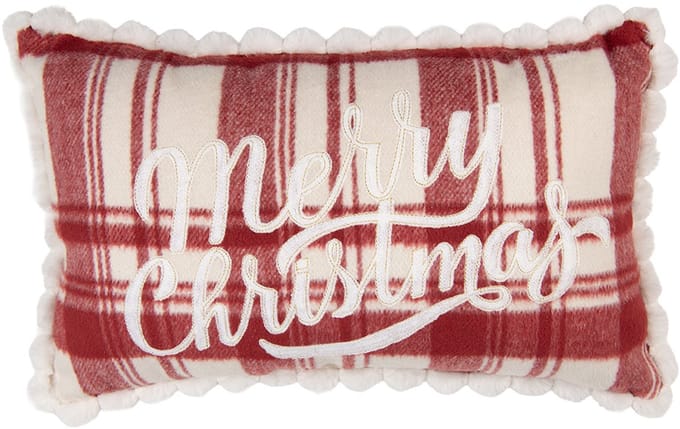 Clayre & Eef Sierkussen 50x30x4 cm Rood Polyester Kerst