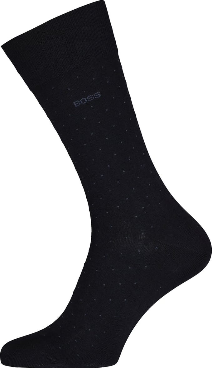 BOSS George Dots (1-pack) - herensokken katoen - donkerblauw gestipt