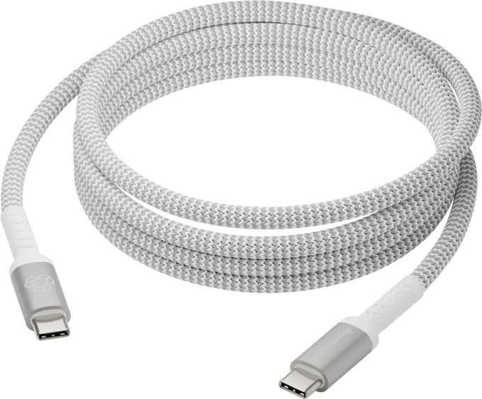 dbramante1928 re-charge - Braided oplaadkabel - USB-C naar USB-C - 100 Watt - 2,5 meter - Wit