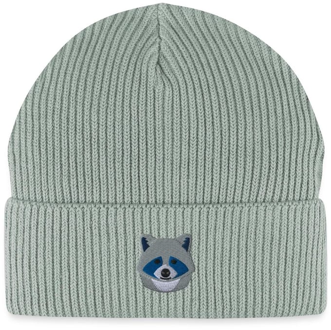 Geborduurde Wasbeer Kop Uniseks Bio Fisherman Beanie