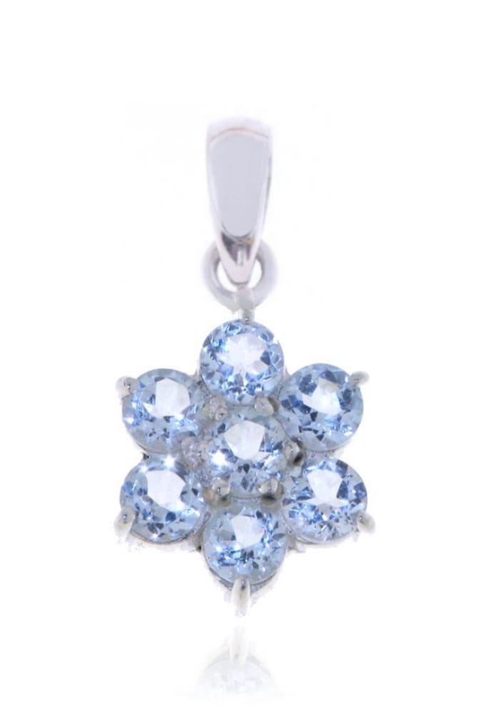 SilverGems Zilveren hanger met Blauwe Topaas edelstenen