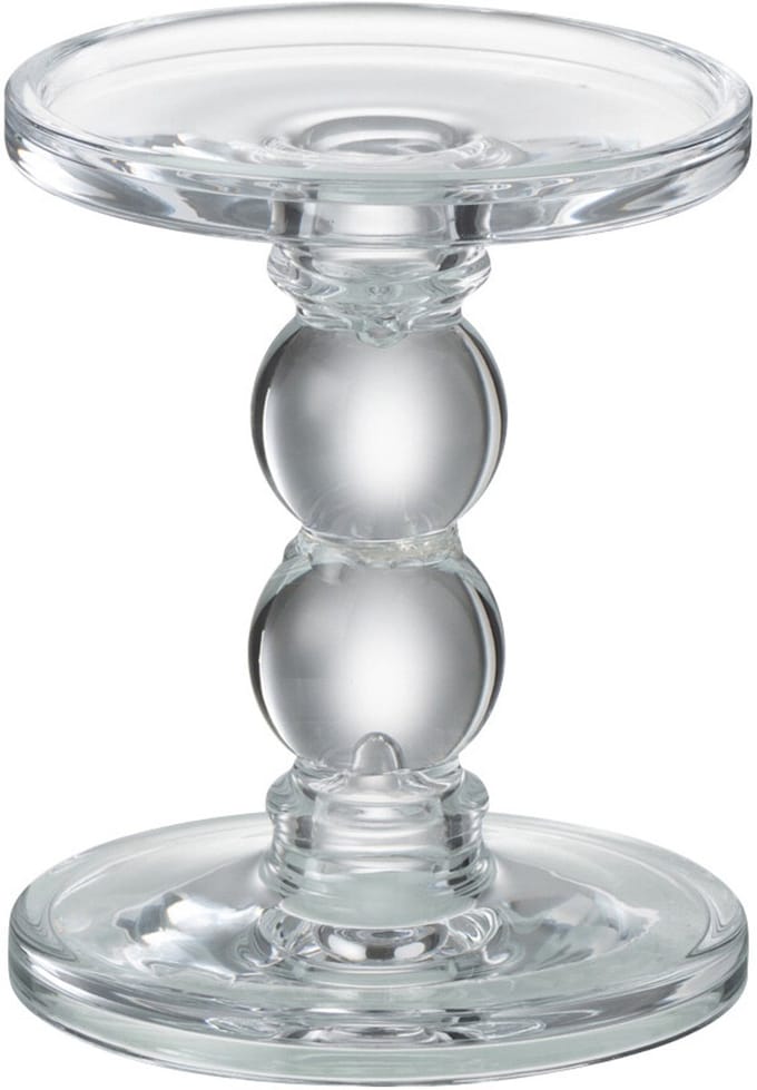 J-Line kaarshouder Druppels - glas - transparant - small