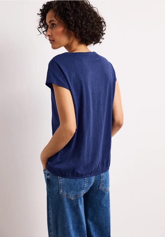 Shirt met losse schouders en gespleten hals