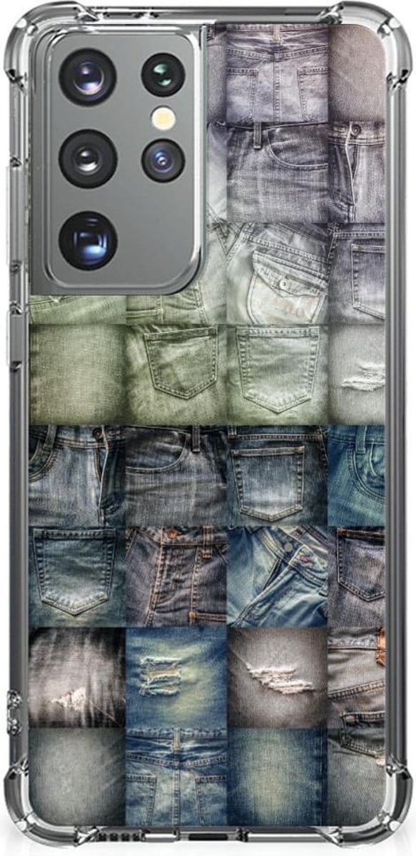 Anti Shock Bumper Case Samsung Galaxy S21 Ultra Spijkerbroeken