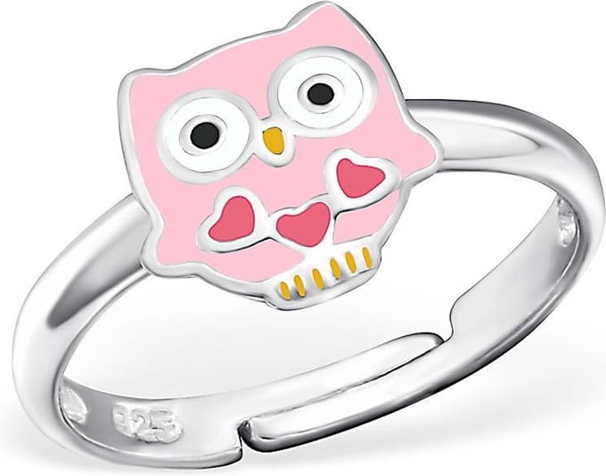 Princess Ring Adelita - 925 Zilver E-Coating - Uil - Aanpasbaar