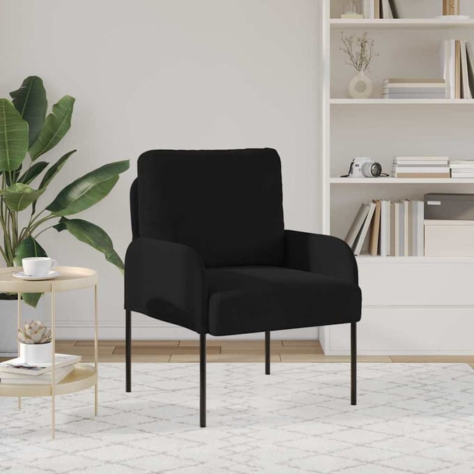 vidaXL - Banken - met - kussen - 55cm - Zwart - Multiplex