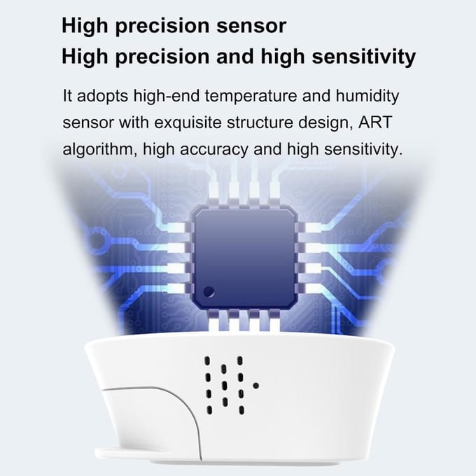 Tuya WiFi-temperatuur-vochtigheidssensor Intelligente hygrothermograafmeter met hoog en laag wit