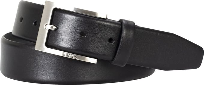 BOSS leren heren riem - zwart