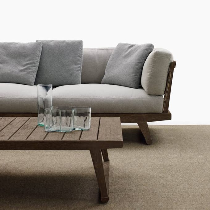 B&B Italia Gio 3-zitsbank buiten - antique grey teakwood
