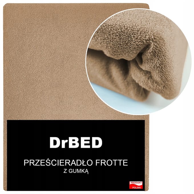 DrBED - Hoeslaken - Elastaan - Frotte - Cappuccino
