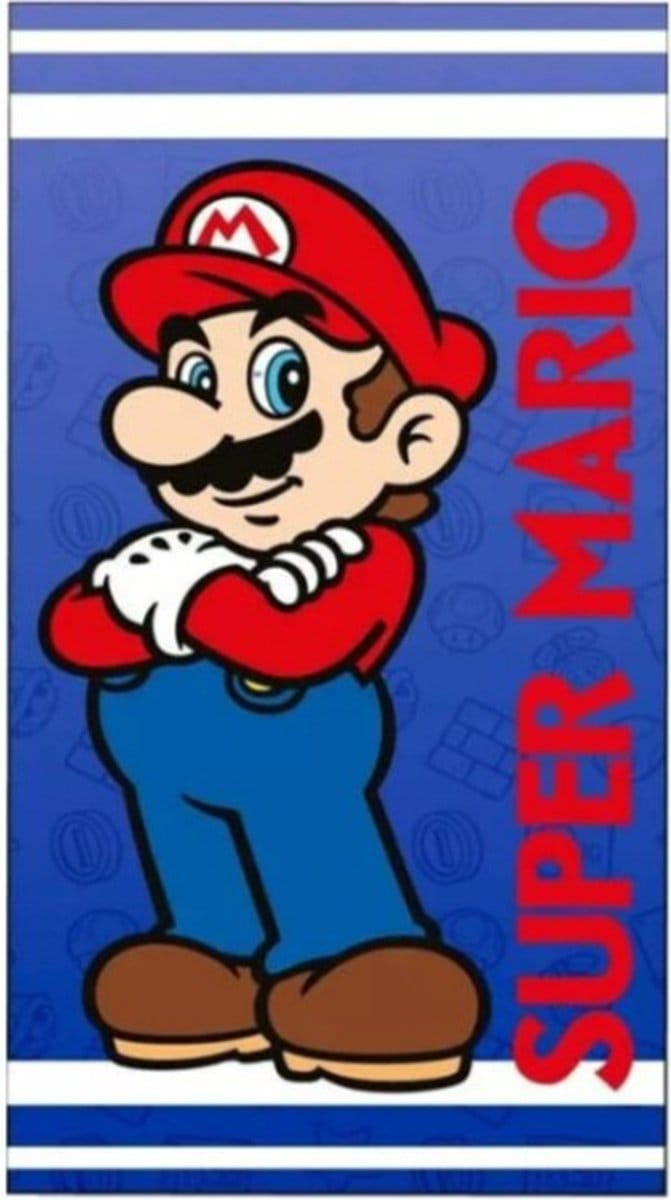Super Mario Bross Badhanddoek Strandlaken - 70 x 140 cm.