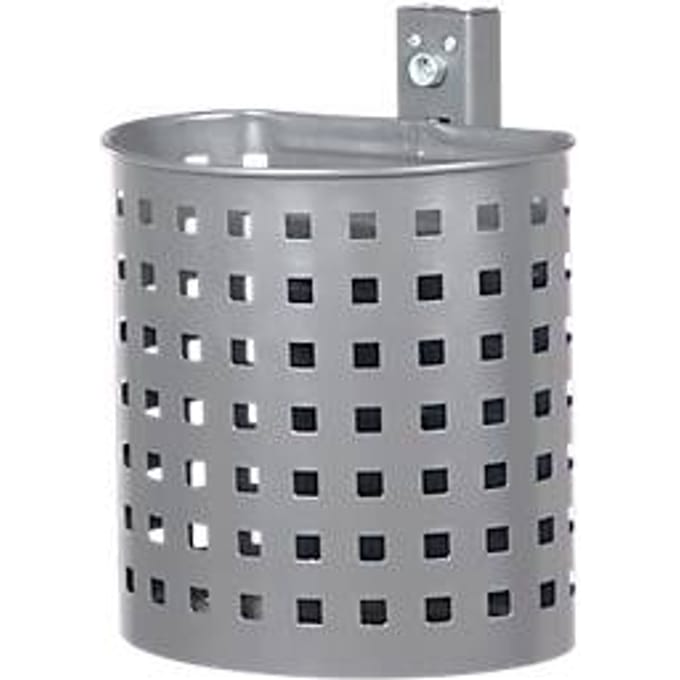 Wandafvalbak, 20 liter, Ø 330/230 x H 340 mm, geperforeerd, gepoedercoat
