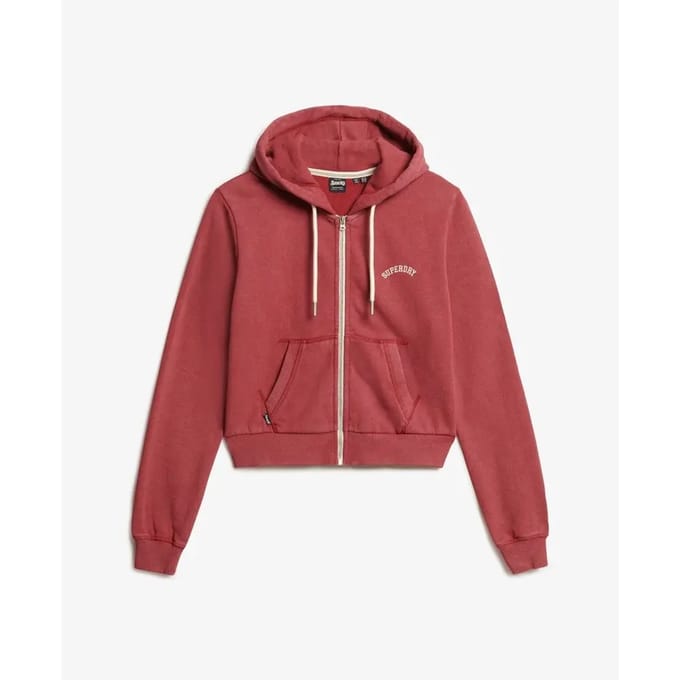 Superdry - Essential Logo Cropped Zip Hoodie - Dames - Hoodies