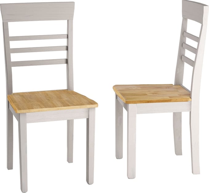MONTANA-Eetkamerstoel in wit MDF, 2 Pak