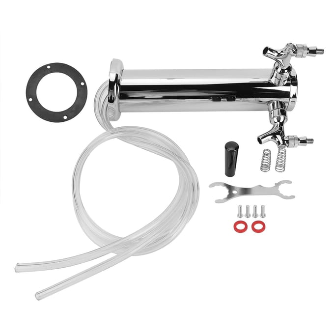 RVS Cilinder Tap Toren voor Bier met 2 Kraantjes Brouw Accessoire voor Bar Restaurant white