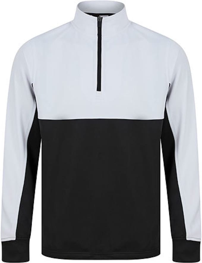 Adults 1/4 Zip Tracksuit Top met rits Black/White - XL