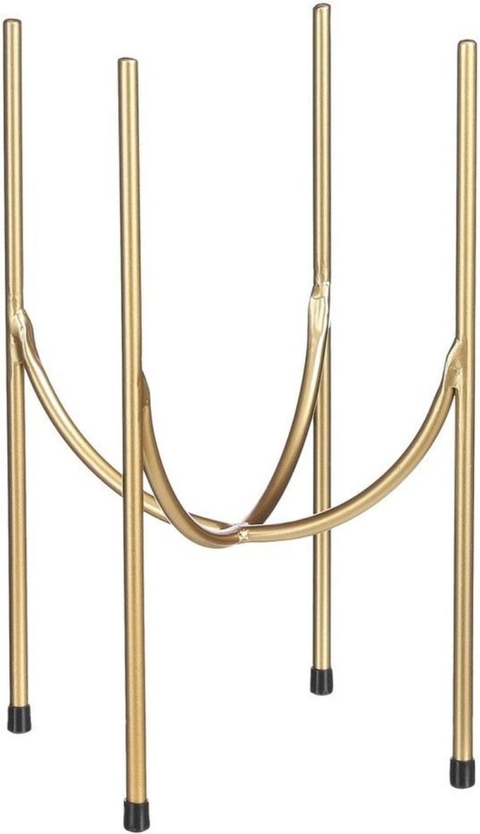Mica Decorations bloempot plantenstandaard/verhoger - goud - H32 x B13 cm