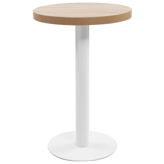 vidaXL - Bistrotafel - 50 - cm - MDF - lichtbruin