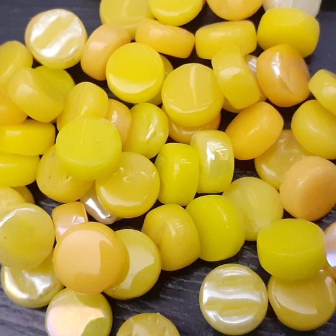 Darling Dotz Geel Rond 8mm Glas Mozaiek Steentjes 250 gram