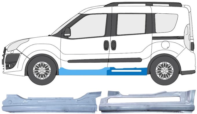 Reparatie dorpel voor Opel Combo D 2011-2018 / Links / Set