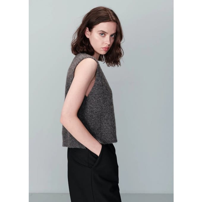 Grijs gebreid gilet Nars - Grace & Mila