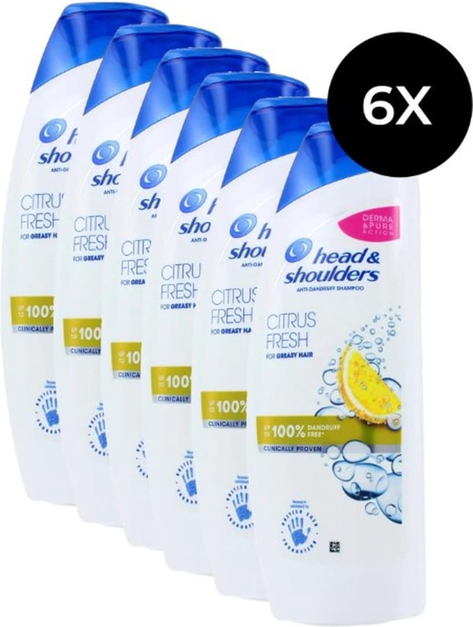 Head & Shoulders Citrus Fresh Shampoo - 6 x 250 ml