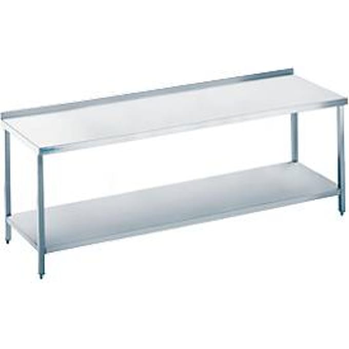 Werktafel van rvs met legbord, 850 x 700 x 2000 mm