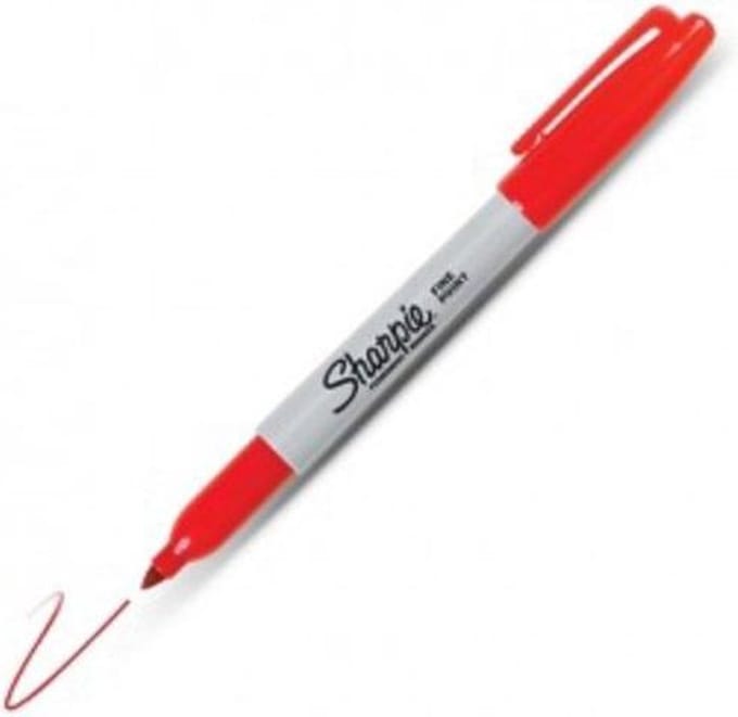 Sharpie permanente markers | fijne punt | rood | 12 stuks