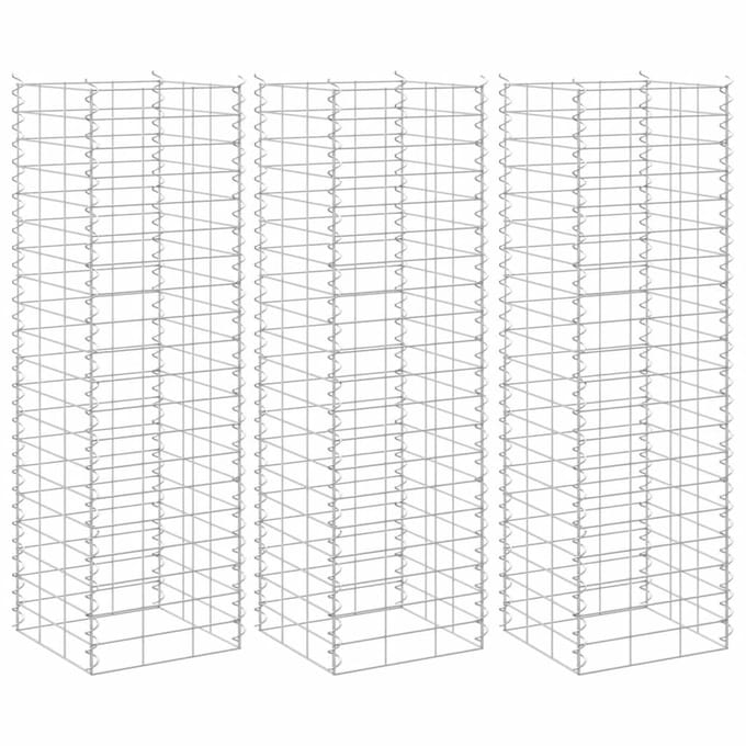 vidaXL - Schanskorf - plantenbakken - 3 - st - verhoogd - 30x30x100 - cm - ijzer