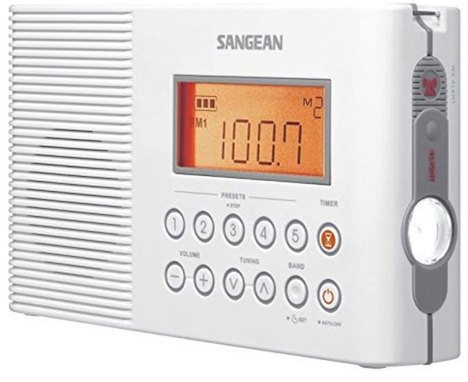Waterproof Shower Radio with FM/AM and LED Lights
