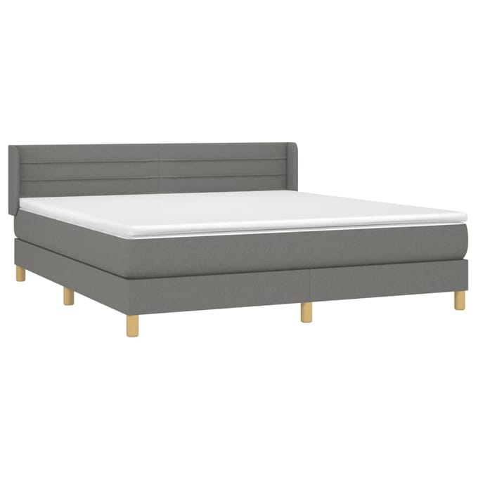vidaXL - Boxspring - met - matras - stof - donkergrijs - 160x200 - cm
