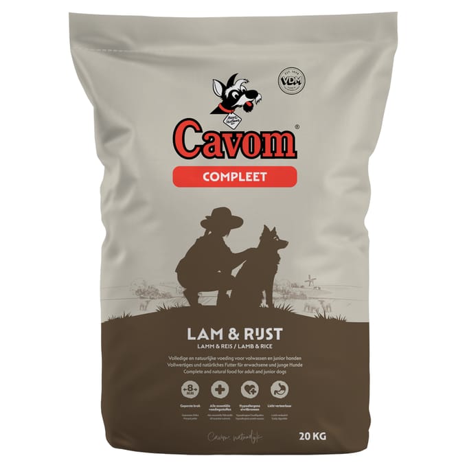 Cavom compleet Lam & Rijst - geperste brokken - 20kg