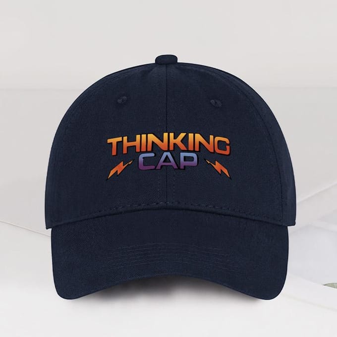 “Thinking Cap” Gradiënt Tekst Print Zachte Baseballpet Zacht, Comfortabel, Ademend Retro Gradiënt, Trendy & Speels Unisex D black