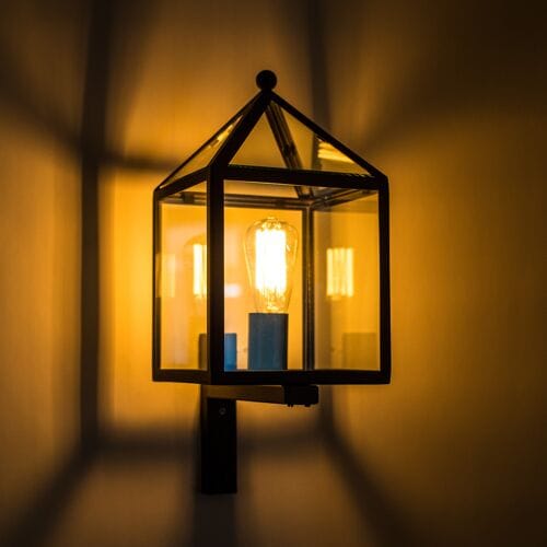 KS Verlichting Bloemendaal Muurlamp Zwart met Lichtsensor LED