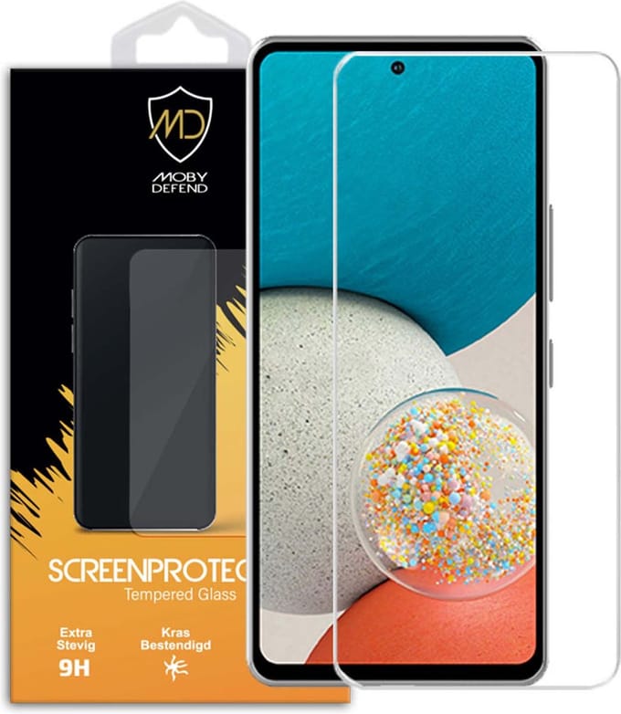MobyDefend Screenprotector - Geschikt voor Samsung Galaxy A53 - Case-Friendly Screensaver - Gehard Glas