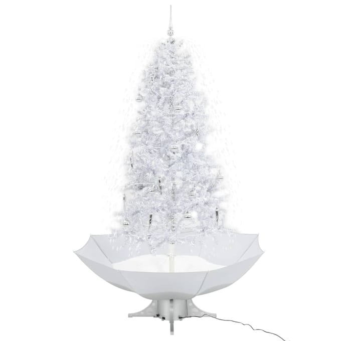 vidaXL - Kerstboom - sneeuwend - met - paraplubasis - 190 - cm - wit