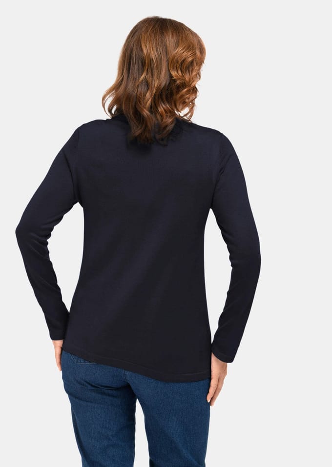 Pullover met opstaande kraag - marine - Gr. 38 van Goldner Fashion
