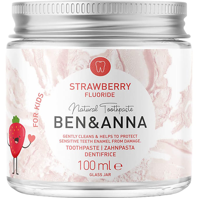 Ben & Anna Tandpasta met Fluoride - Aardbei