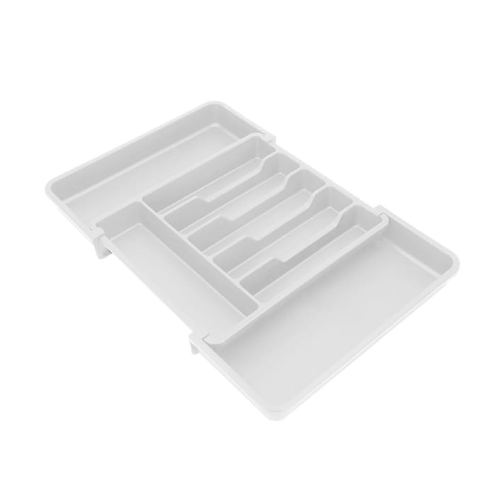 Uitschuifbare Lade Organizer Geclassificeerde Opbergruimte Bestek Bestek Keukengerei Bak voor Keuken Wit gray