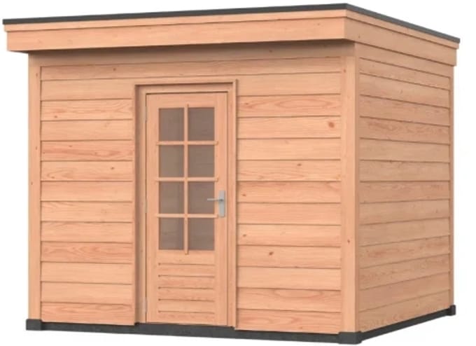 Douglas overkapping, 300 x 300, Met achterwand en schuur, Westwood Comfort Basic