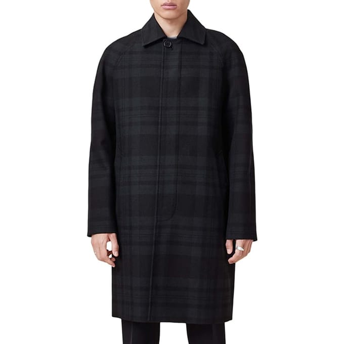 AllSaints Marton Coat Black Größe: 36 | Einreihige Mäntel Outlet | Herren | Schwarz