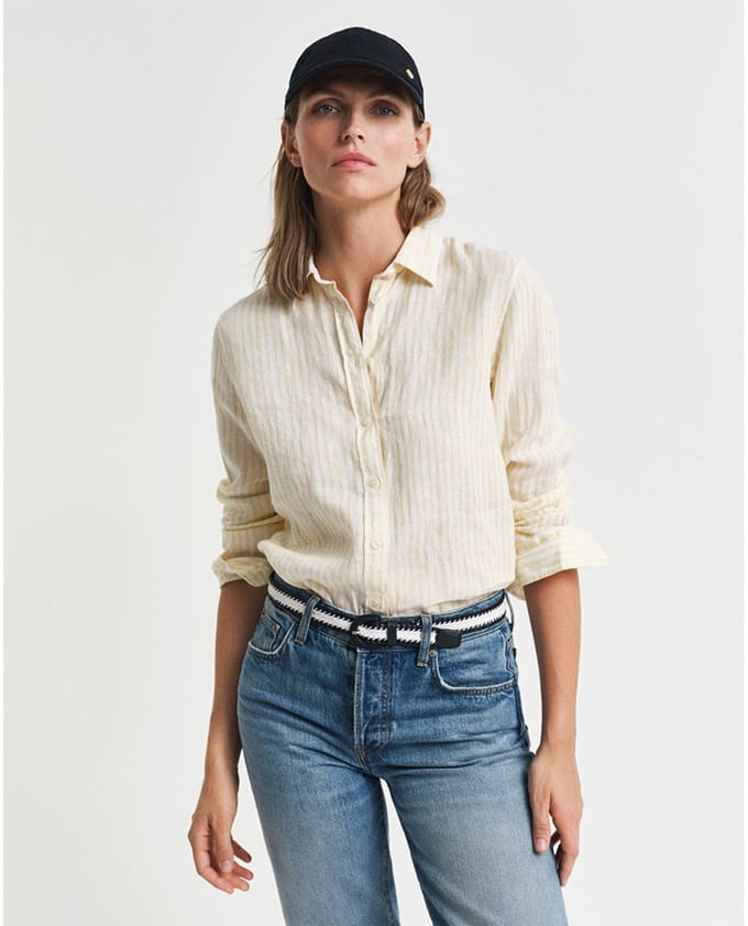 Gant 4300481 Overhemd Met Lange Mouwen Geel 36 Vrouw
