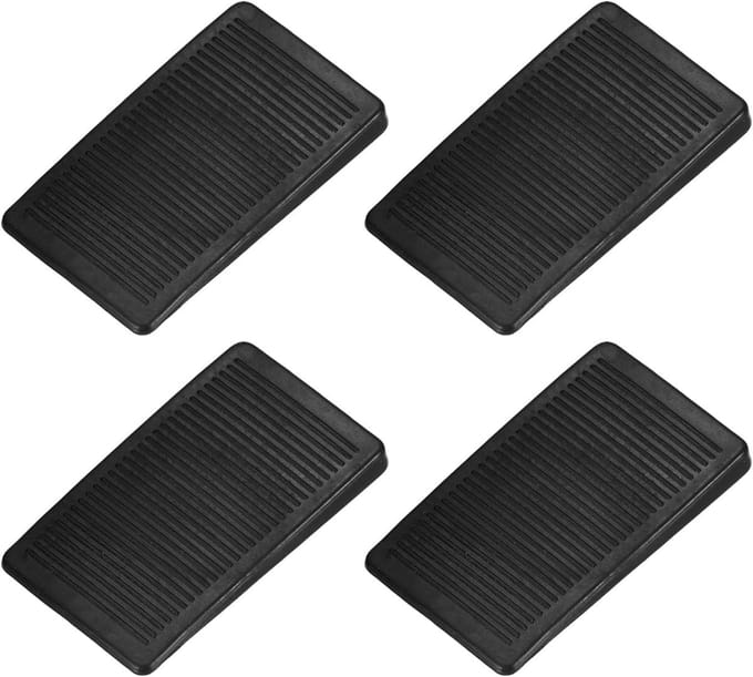 Rubberen Deurstoppers - Wiggen Set - Deuren Stabiliseren - Antislip Textuur - 4 stuks - Zwart