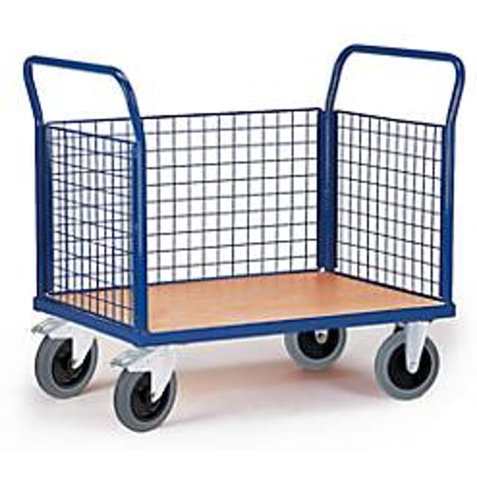 Plateauwagen met 3 roosterwanden, 850 x 480 mm