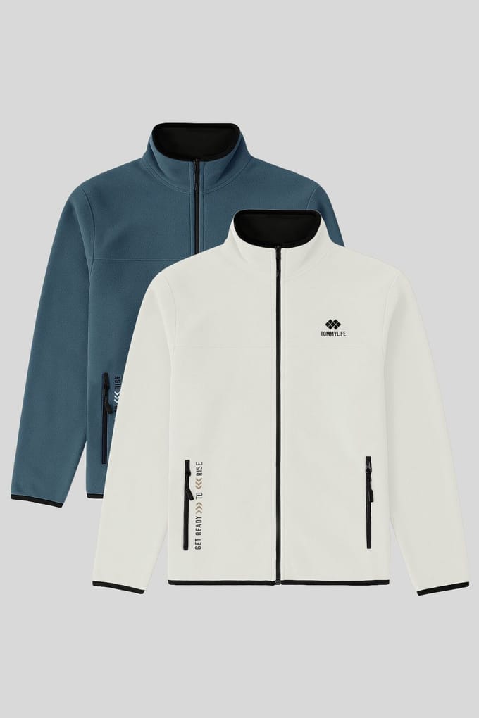 Heren Plush Zip-Front Sweater